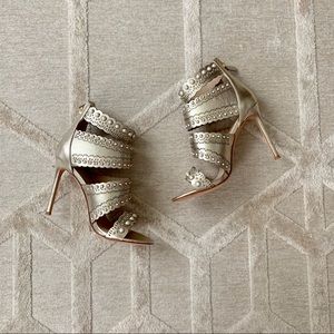 Pearl studded heels. Size 6.5